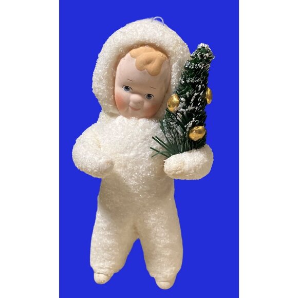 Dept 56 Snow Angels Child Holding Christmas Tree Ornament - Picture 1 of 14